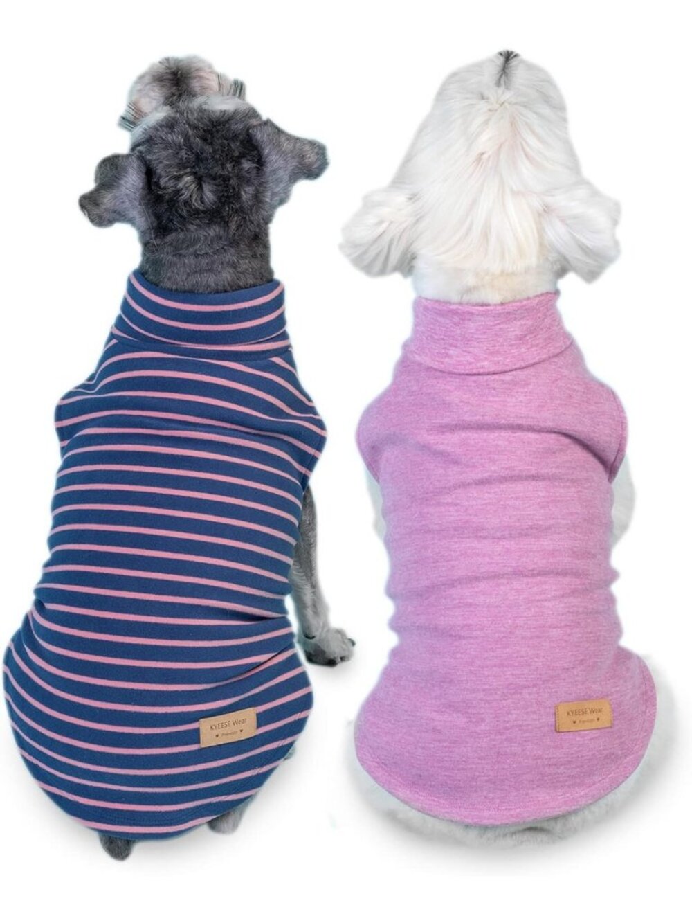 Cozy Turtleneck Dog Sweater - 2 Pack Soft Warm Pullover for Small Pets, Stretchy